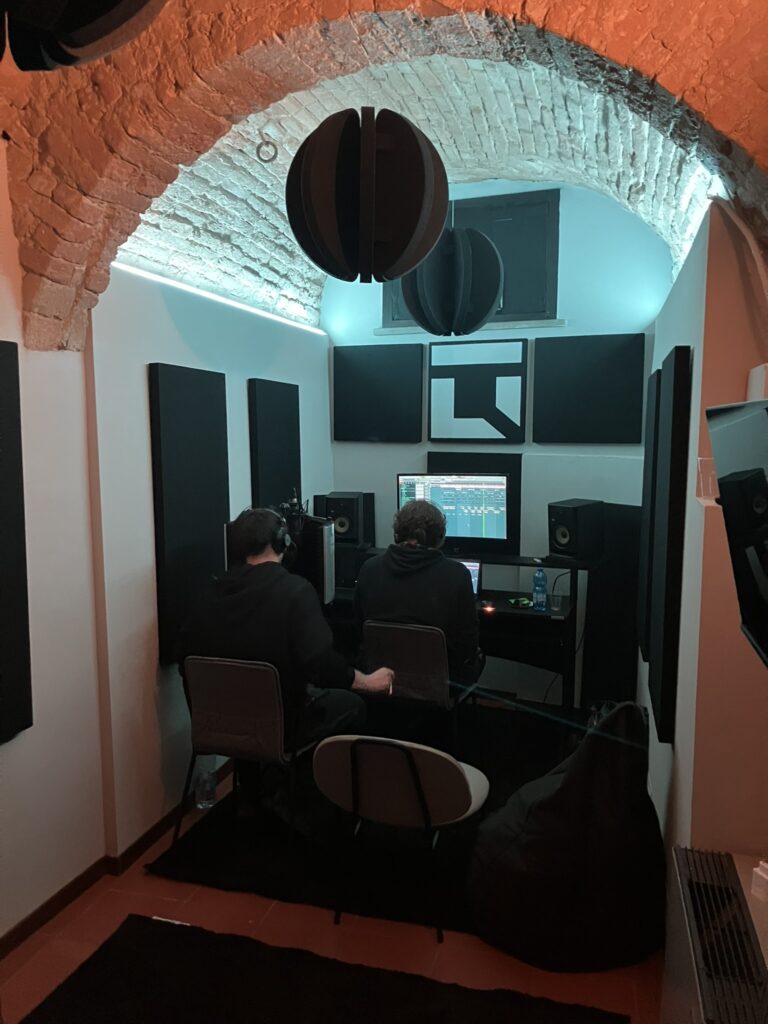 Ambiente trattato con pannelli fonoassorbenti Armonic Vision