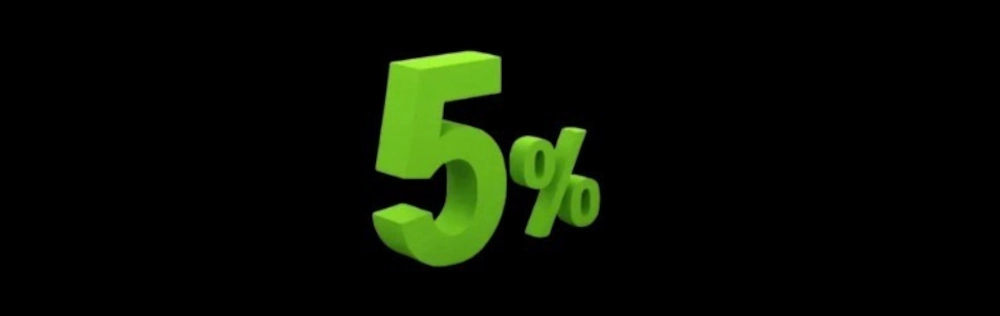 Sconto promozionale del 5% su tutti i prodotti a catalogo