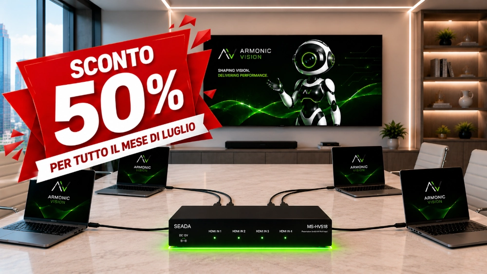 Newsletter di promozione dello switcher multiformato Seada SE MS-HV51B