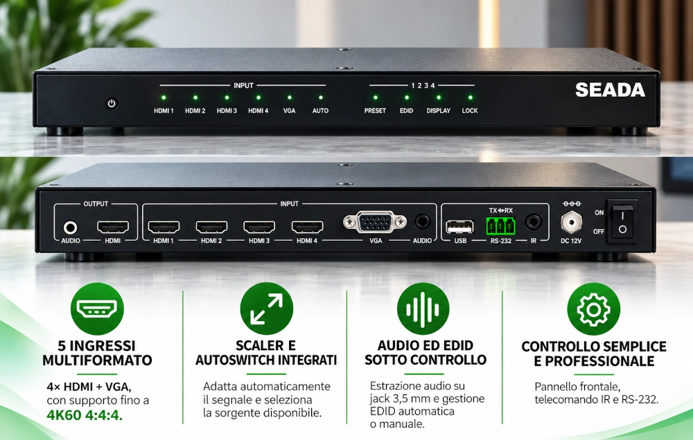 Presentation switch multiformato Seada SE MS-HV51B