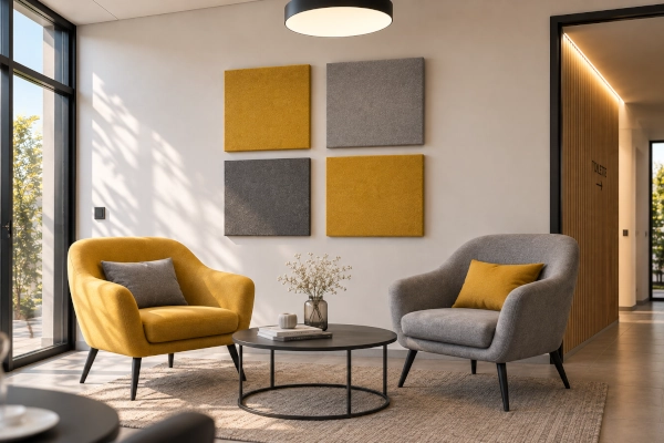Esempio di applicazione dei pannelli fonoassorbenti Armonic Vision AV-PHONOSTYLE