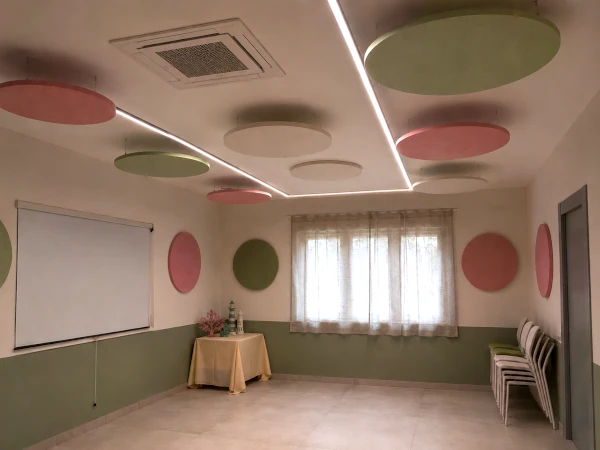 Installazione a soffitto e parete pannelli AV-ROUND
